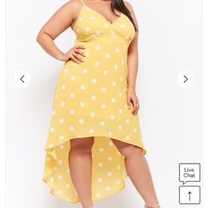 Plus Size (0X) Polka Dot High-Low Dress
